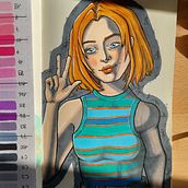 Happy on the outside. Un proyecto de Creatividad, Dibujo de Retrato y Sketchbook de Denise Wolter - 07.02.2023