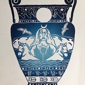 Lino Print Series of the Three Lunar Goddesses of Ancient Greece (A3) . Traditional illustration project by mmartin090703 - 02.16.2023