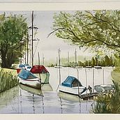 Mein Abschlussprojekt für den Kurs: Wasserlandschaften in Aquarell malen. Painting, Watercolor Painting, and Naturalistic Illustration project by pen_creativ - 02.16.2023