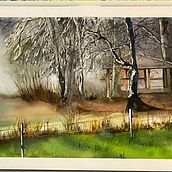 Mein Abschlussprojekt für den Kurs: Verträumte Aquarell-Landschaften: Halte Licht fest. Painting, and Watercolor Painting project by pen_creativ - 02.16.2023