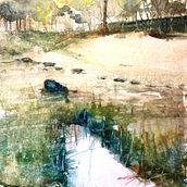 Mon projet du cours : Paysages naturels à l’aquarelle. Artes plásticas, Pintura, e Pintura em aquarela projeto de Guisela Mailhe - 16.02.2023