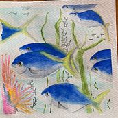 My project for course: Marine Universe Illustration in Watercolor. Traditional illustration, Painting, Watercolor Painting, and Naturalistic Illustration project by Barb O - 02.16.2023