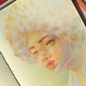 My project for course: Vibrant Portrait Drawing with Colored Pencils. Projekt z dziedziny  R, sunek, Portret, Sketchbook, R i sowanie kredkami użytkownika daliaelcrissly - 16.02.2023