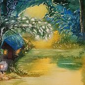 Mój projekt z kursu: Malowanie fantastycznych pejzaży akwarelą i gwaszem. Fine Arts, Painting, Watercolor Painting, Naturalistic Illustration, and Gouache Painting project by Marta - 02.16.2023