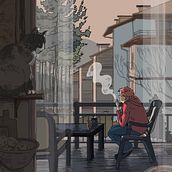 View from last Summer. Un projet de Illustration traditionnelle, Esquisse , Dessin et Illustration numérique de Olha Brieus - 17.02.2023