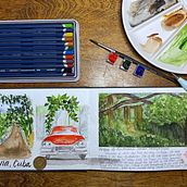 My project for course: Watercolor Travel Journal. Traditional illustration, Watercolor Painting, Architectural Illustration, and Sketchbook project by Amy Lagers - 02.16.2023