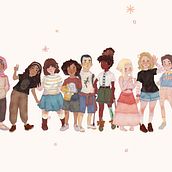 Diseño de Personajes. Traditional illustration, Design, Character Design, Editorial Design, and Concept Art project by Belén Ros Fernández - 02.17.2023