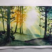 My project for course: Dreamy Watercolor Landscapes: Paint with Light. Painting, Watercolor Painting, and Traditional illustration project by Rebbeca Eggar - Martin del Campo - 02.19.2023