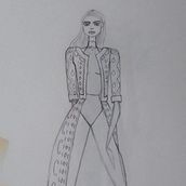 practicas para diseño de prendas en figurines de moda.. Design de moda e Ilustração tradicional projeto de Jacqueline Guerrero Ruiz - 18.02.2023