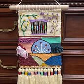 My project for course: Decorative Tapestries: Advanced Handloom Techniques. Embroider, Fiber Arts, Weaving, and Textile Design project by waf310 - 02.20.2023
