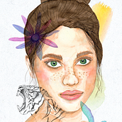 Mi proyecto del curso: Retrato ilustrado en acuarela. Un proyecto de Ilustración tradicional, Bellas Artes, Pintura, Dibujo, Pintura a la acuarela, Dibujo de Retrato y Dibujo artístico de Clara Guzmán - 20.02.2023