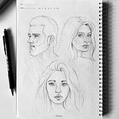 My project for course: Portrait Sketchbooking: Explore the Human Face. Sketching, Drawing, Portrait Drawing, Artistic Drawing, and Sketchbook project by View Riddell - 02.20.2023