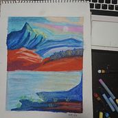 My project for course: Landscapes with Oil Pastels and Crayons: Playing with Light Ein Projekt aus dem Bereich Traditionelle Illustration, Bildende Künste, Bleistiftzeichnung, Zeichnung und Artistische Zeichnung von wildcard_magician - 21.02.2023