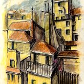 Mon projet du cours : Esquisses d'architecture expressives aux feutres de couleur. Sketching, Drawing, Architectural Illustration, Sketchbook & Ink Illustration project by Emmanuelle Menny Fleuridas - 02.21.2023