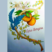 Fantasy drawing, orange motif. Ilustração tradicional, Artes plásticas, Pintura, Esboçado, Desenho a lápis, Desenho, Desenho artístico, Ilustração botânica, Desenho anatômico, e Design floral e vegetal projeto de Larisa Berzina - 02.02.2023