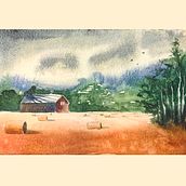 My project for course: Watercolor Landscapes: Experimental Tools and Techniques. Un progetto di Belle arti, Pittura e Pittura ad acquerello di Thuyen Ngo - 19.02.2023