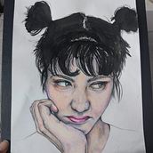 Mi proyecto del curso: Dibujo de retratos llamativos con lápices de colores. Drawing, Portrait Drawing, Sketchbook, and Colored Pencil Drawing project by florencianilo - 02.21.2023