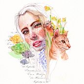 Natural Portrait. Traditional illustration, Fine Arts, Painting, Drawing, Watercolor Painting, Portrait Drawing, and Artistic Drawing project by seme - 02.21.2023