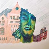 Portrait cours Gabriella Nicko. Traditional illustration project by domlyon - 02.21.2023