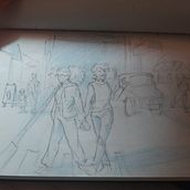 Meu projeto do curso: Fundamentos do desenho de pessoas a partir da imaginação. Traditional illustration, Fine Arts, Sketching, Pencil Drawing, Drawing, Artistic Drawing, and Figure Drawing project by Gabriela Garcia - 02.22.2023