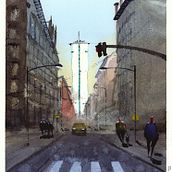 La Torre Blanca. Fine Arts, Watercolor Painting, and Architectural Illustration project by Carlos Rincón - 02.22.2023