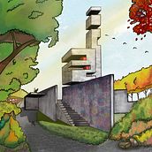 My project for course: Architectural Drawing: From Paper to Photoshop. Un projet de Dessin, Illustration numérique, Illustration architecturale, Illustration à l'encre et Illustration traditionnelle de mariaq461 - 16.02.2023