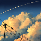 Sunset Sky. Traditional illustration project by meuque - 02.20.2023