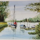 Mon projet du cours : Peinture de paysages marins à l'aquarelle. Projekt z dziedziny  Malarstwo, Malowanie akwarelą, Ilustracja naturalist i czna użytkownika Laurent Lancry - 23.02.2023
