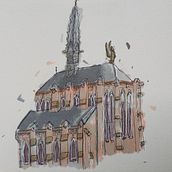My project for course: Expressive Architectural Sketching with Colored Markers. Sketching, Drawing, Architectural Illustration, Sketchbook & Ink Illustration project by Jeanne Gs - 02.23.2023