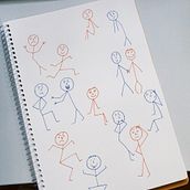 Expressões corporais. Projekt z dziedziny R, sunek ołówkiem,  R, sunek, Kreat, wne zabaw, z dziećmi i Sketchbook użytkownika Camila Hickmann - 23.02.2023