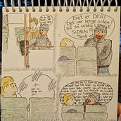 A small comic about a bus conversation Ein Projekt aus dem Bereich Traditionelle Illustration von Kjellaug Haarberg - 24.02.2023