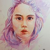 Mi proyecto del curso: Retrato artístico en acuarela. Fine Arts, Painting, Watercolor Painting, and Portrait Drawing project by Nawashi Popoca - 02.21.2023