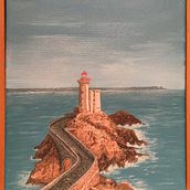 Brittany Lighthouse. Painting, and Traditional illustration project by David Moum - 09.11.2018