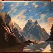 Longship Dreams. Acr, lic Painting, and Painting project by David Moum - 04.29.2017