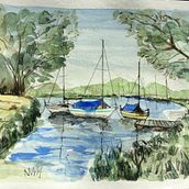 My project for course: Watercolor Techniques for Painting Seascapes. Painting, Watercolor Painting, and Naturalistic Illustration project by Luk Henkens - 02.25.2023
