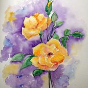 Roses from my backyard. Watercolor Painting project by Rudi L - 02.25.2023