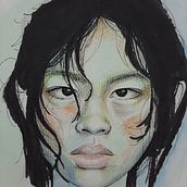 Meu projeto do curso: Retrato artístico em Aquarela. Fine Arts, Painting, Watercolor Painting, and Portrait Drawing project by Ana Julia Nedochetko - 02.18.2023