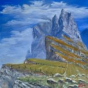 Oil painting the Dolomites . Een project van  Olieverfschilderij van Fin Ludwig - 26.02.2023