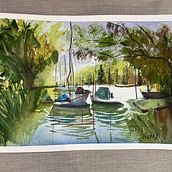 Meu projeto do curso: Pintura em aquarela de paisagens marinhas Ein Projekt aus dem Bereich Malerei, Aquarellmalerei und Naturalistische Illustration von Nubia Mapa - 26.02.2023