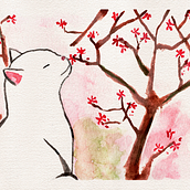 Mon projet du cours : Illustration à l’aquarelle de style japonais. Een project van Traditionele illustratie,  Tekening y Aquarelschilderen van Mélanie - 26.02.2023