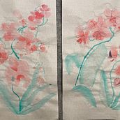 Mein Abschlussprojekt für den Kurs: Farbige Sumi-e-Malerei für Blumen-Illustrationen Ein Projekt aus dem Bereich Traditionelle Illustration, Bildende Künste, Malerei, Botanische Illustration, Illustration mit Tinte und Werbung von Doreen Kurtz - 26.02.2023