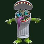 Garbage Monster. Character Animation, 3D Character Design, 3D Modeling, and 3D Animation project by Pedro Bearari - 11.30.2022