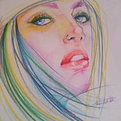 Il mio progetto del corso: Ritratti vivaci con matite colorate. Drawing, Portrait Drawing, Sketchbook, and Colored Pencil Drawing project by Nadia Puccio - 02.28.2023