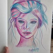 My project for course: Vibrant Portrait Drawing with Colored Pencils. Drawing, Portrait Drawing, Sketchbook, and Colored Pencil Drawing project by Lucie Porter - 02.24.2023