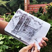 Boceto de Iglesia al Aire Libre. Pencil Drawing project by Juan Morales - 09.10.2022