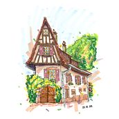 Half-timbered houses. Un proyecto de Ilustración tradicional y Arquitectura de Magdalena Gryczka - 01.03.2023