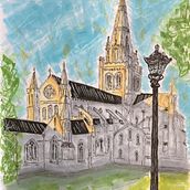 Chichester Cathedral #1. Traditional illustration, Architecture, Arts, Crafts, Creativit, Drawing, and Architectural Illustration project by Gavin Kaufman - 02.24.2023