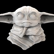 Baby Yoda Digital Sculpture. 3D, Sculpture, and 3D Modeling project by Raffaele Bennato - 03.02.2023