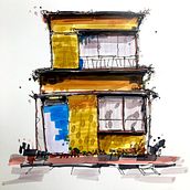 My project for course: Expressive Architectural Sketching with Colored Markers Ein Projekt aus dem Bereich Skizzenentwurf, Zeichnung, Architektonische Illustration, Sketchbook und Illustration mit Tinte von Adrianto Putra Prasetyo - 27.02.2023
