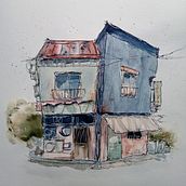 Mon projet du cours : Esquisses d'architecture expressives aux feutres de couleur . % Valérie Born tarafından hazırlanan Eskiz çizimi, Çizim, Mimari İllüstrasyon, Eskiz defteri, Ve Mürekkep İllüstrasyonu projesi - 02.18.2022